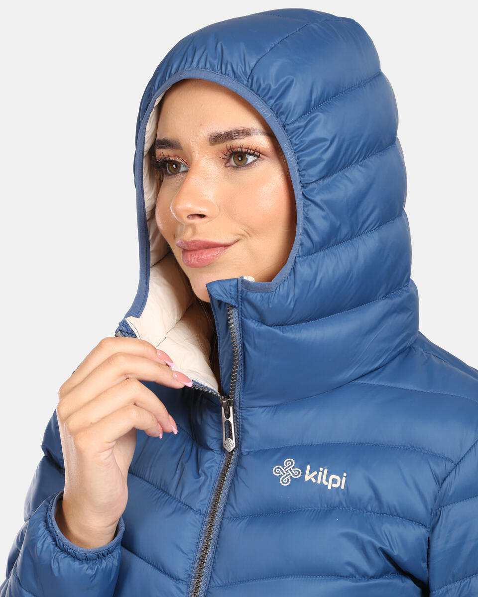 Abrigo acolchado Kilpi Leila-W para mujer largo medio azul 5/6