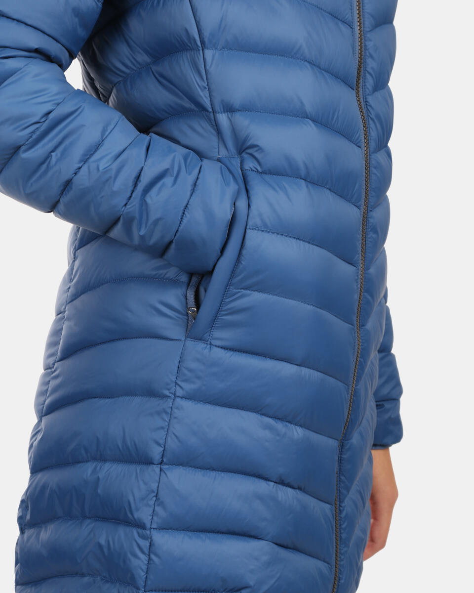 Abrigo acolchado Kilpi Leila-W para mujer largo medio azul 4/6