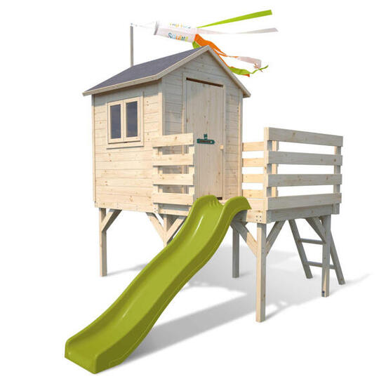 Cabane en bois sur pilotis avec toboggan JOSEPHINE