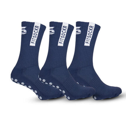 Combideal 3 paar Gripsokken Stripe - Wit