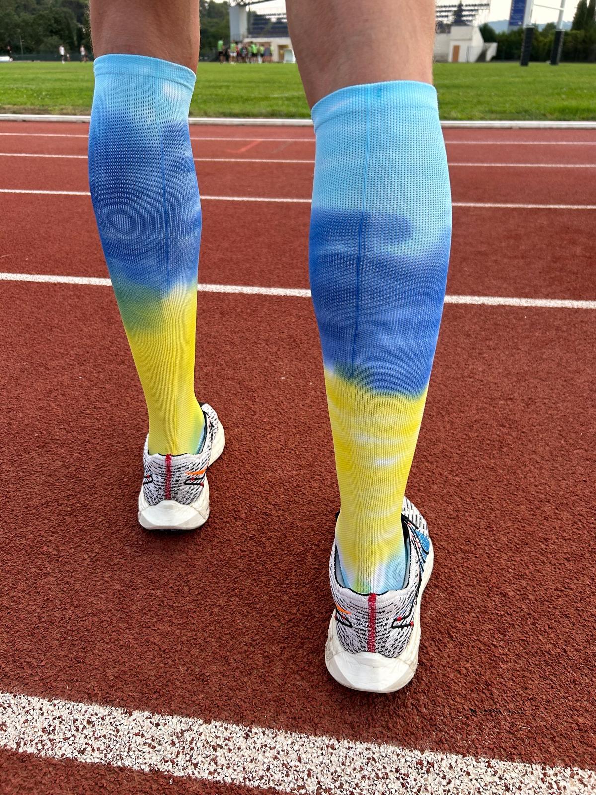 Chaussettes de compression hautes - Running, course, vélo et sports - Tie & dye 3/7