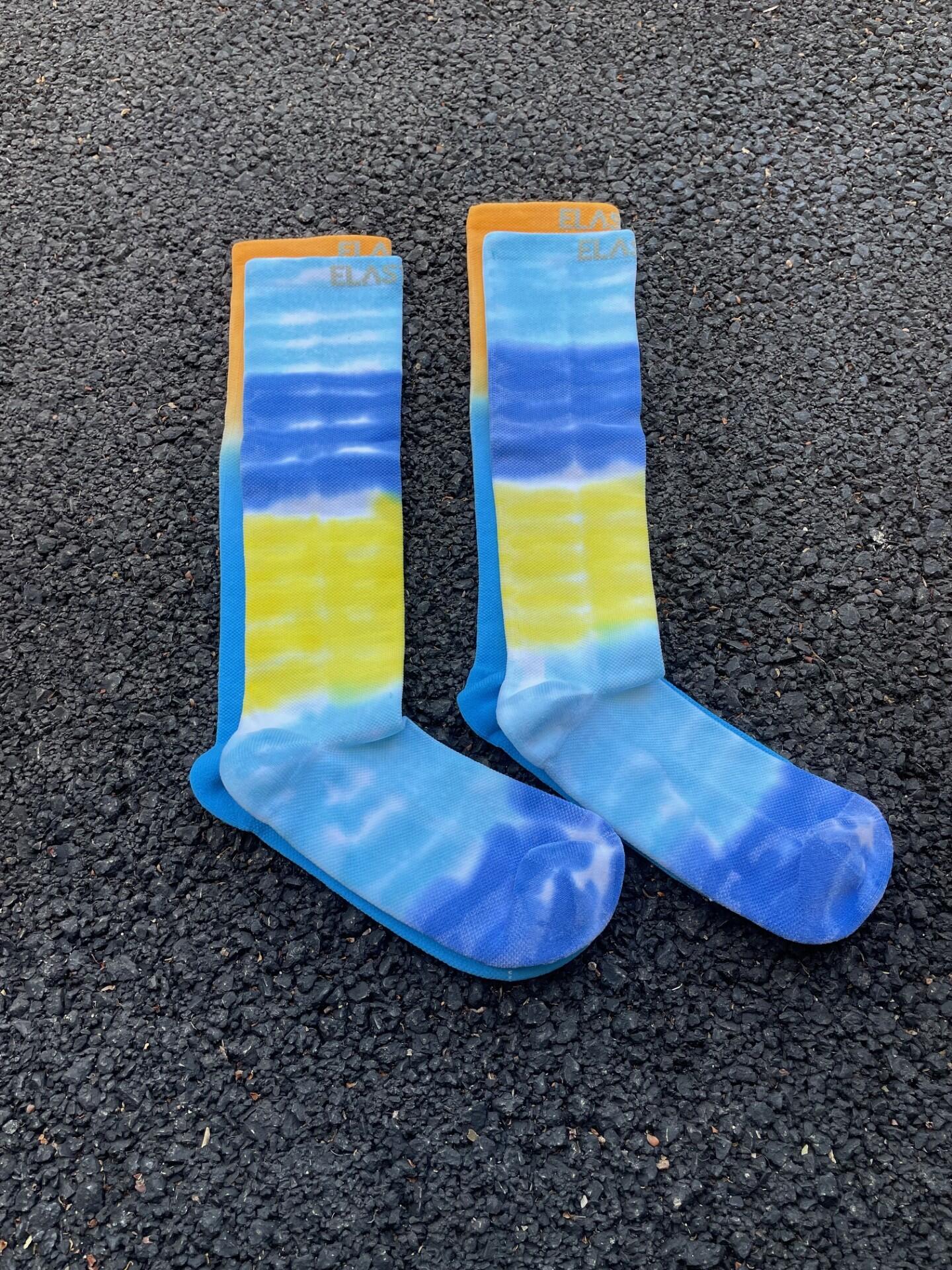 Chaussettes de compression hautes - Running, course, vélo et sports - Tie & dye 5/7