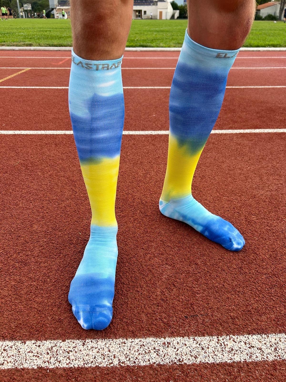 Chaussettes de compression hautes - Running, course, vélo et sports - Tie & dye 4/7