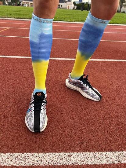 Chaussettes de compression hautes - Running, course, vélo et sports - Tie & dye