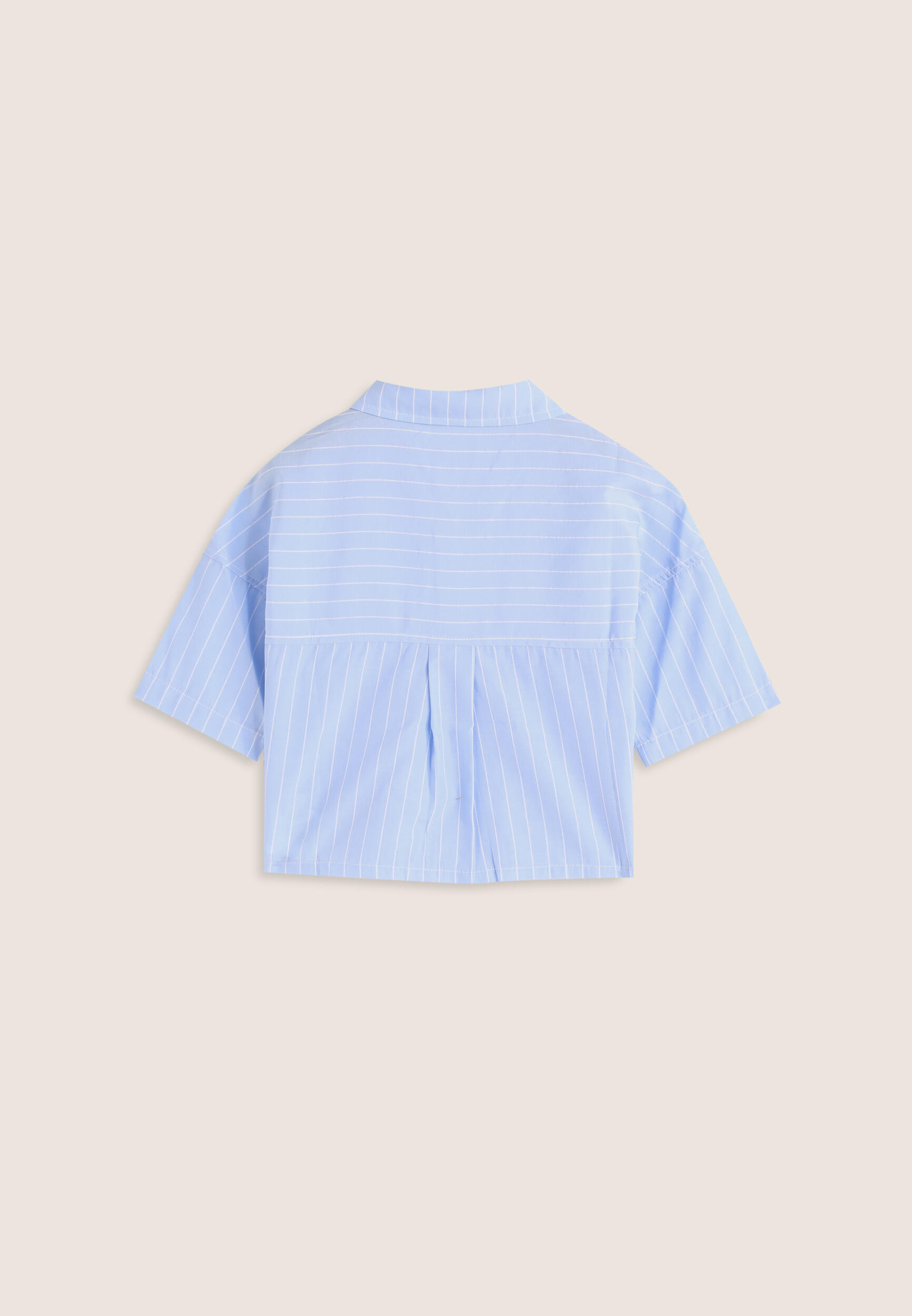 Chemise cropped rayée à manches larges 2/3