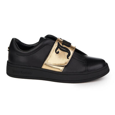 Juicy Couture Cynthia Low Top Damen Sneaker – Echtleder, Schwarz