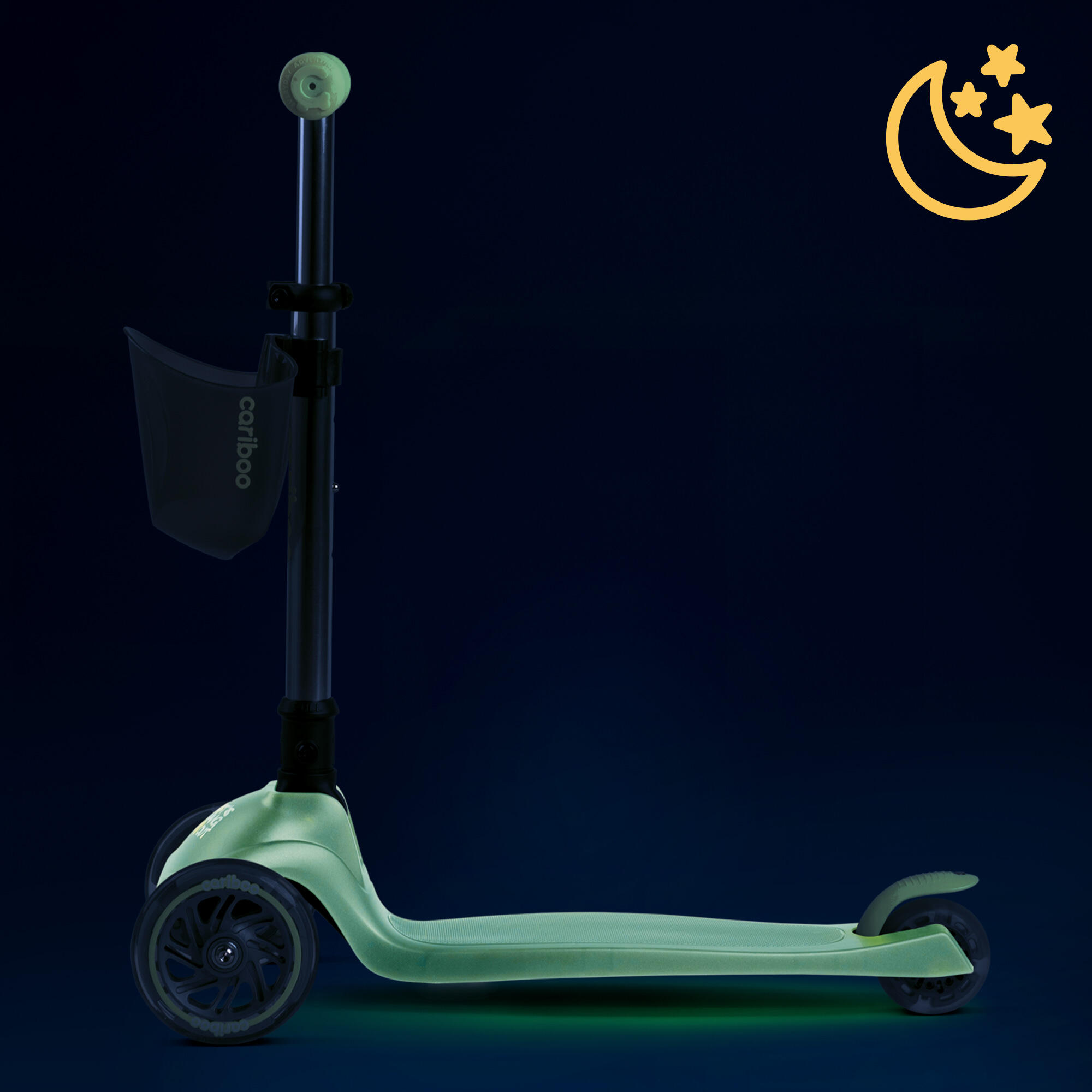 Patinete plegable de 3 ruedas con LED que brilla en la oscuridad Cariboo Ghost 5/8