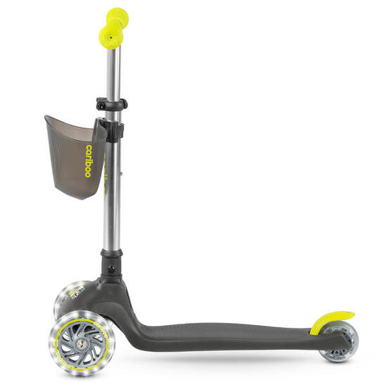 Monopattino a tre ruote pieghevole con ruote LED fosforescenti Cariboo Ghost