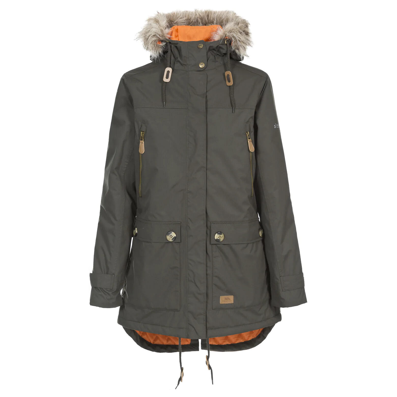 Trespass - Veste Imperméable À Capuche Femme Trespass Clea - Coupe-pluie - Marron|vert - Decathlon