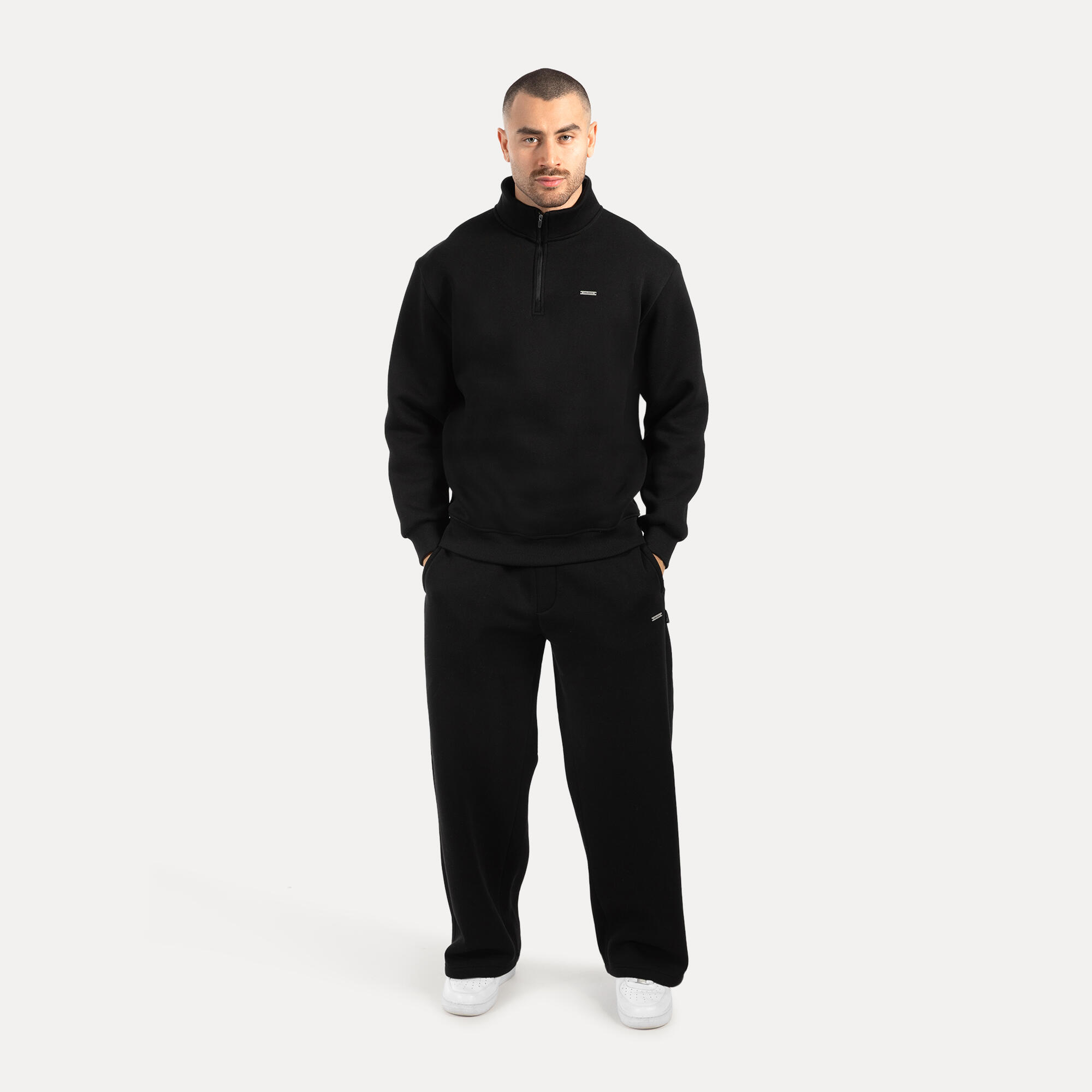 Unisex Sweater Half Zip Jago Schwarz 3/5