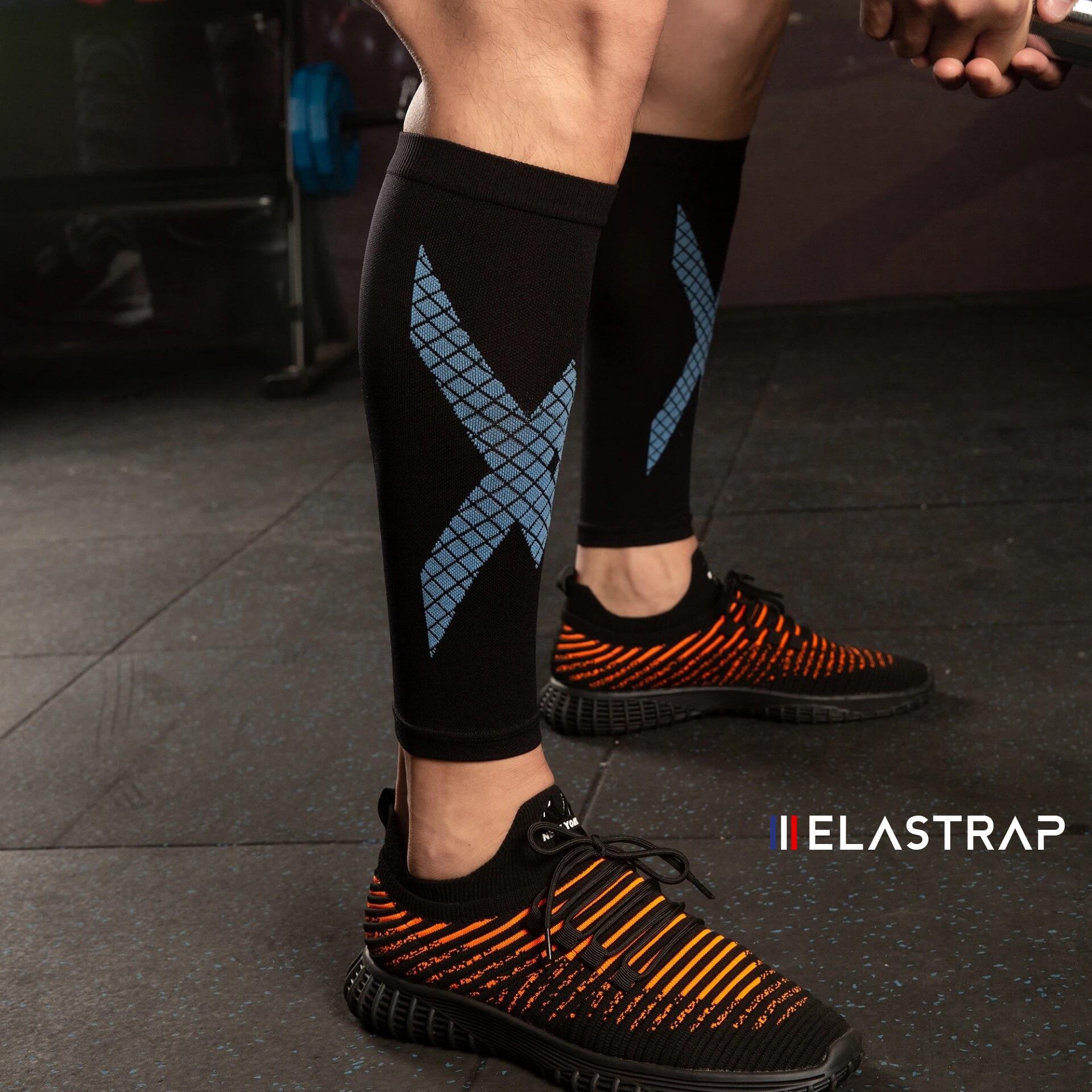Manchons mollet de compression X-Sport - Effort et récupération - Noir et Bleu 2/4
