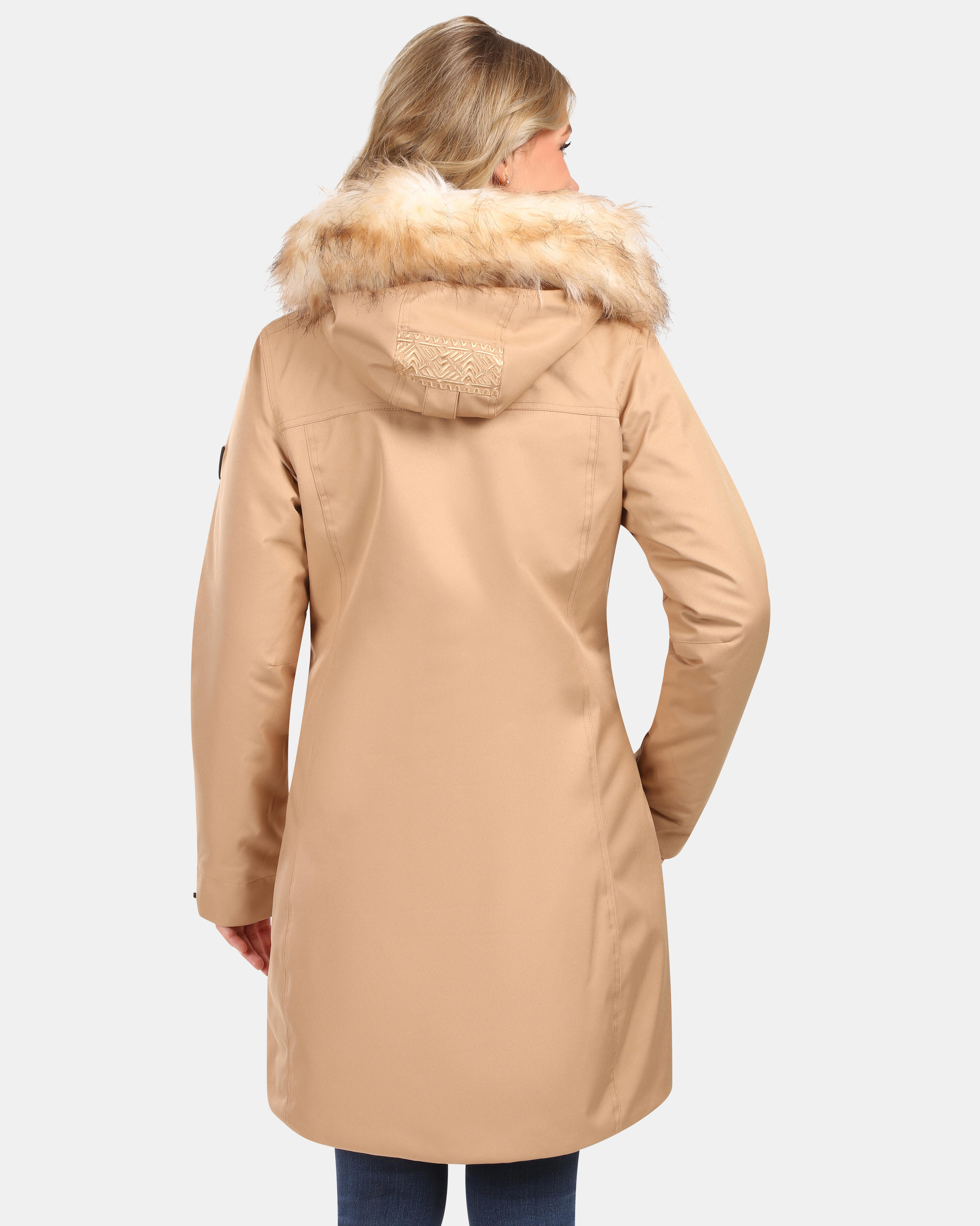 Manteau matelassé imperméable Kilpi Peru-W femme Beige 2/7