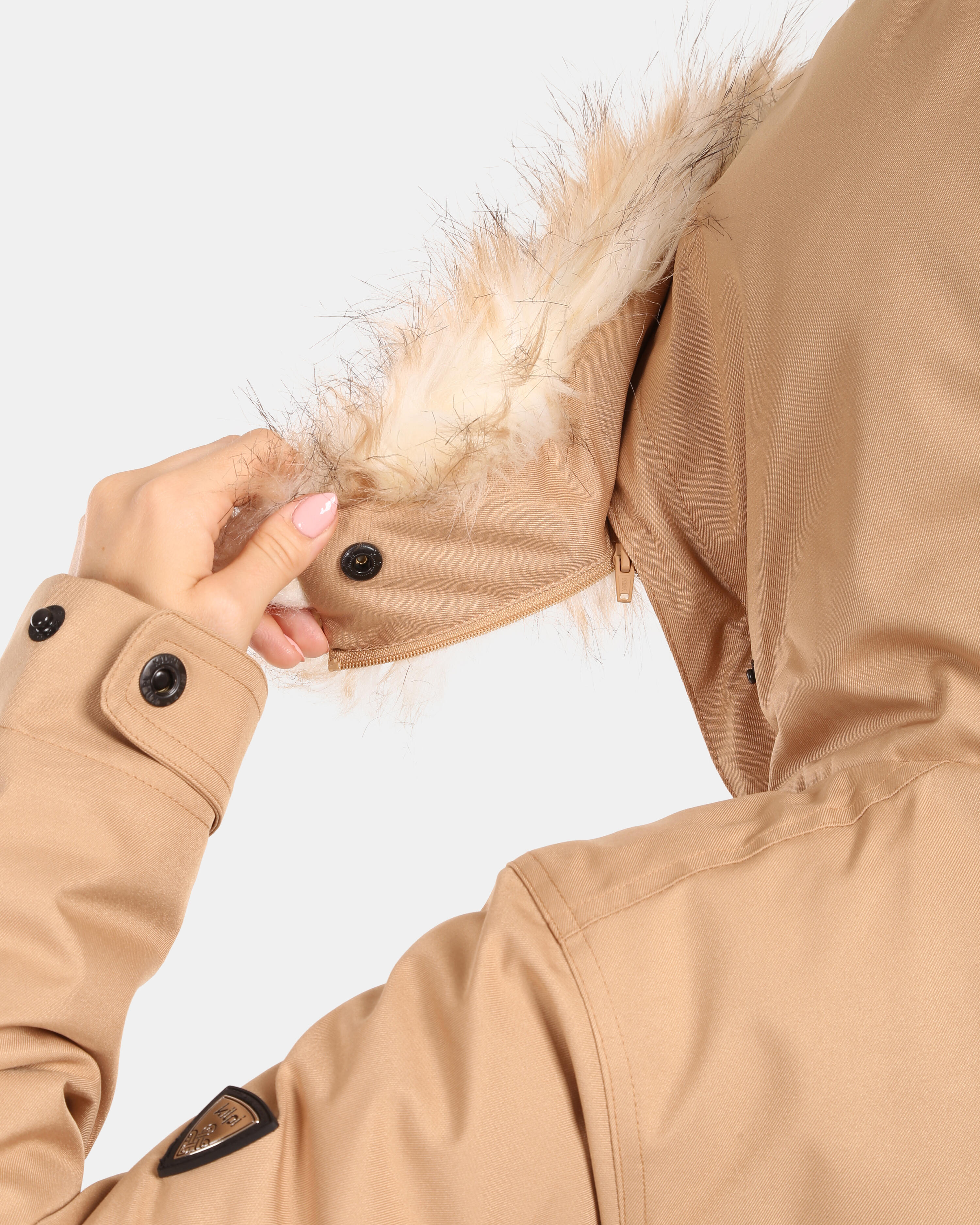Manteau matelassé imperméable Kilpi Peru-W femme Beige 5/7