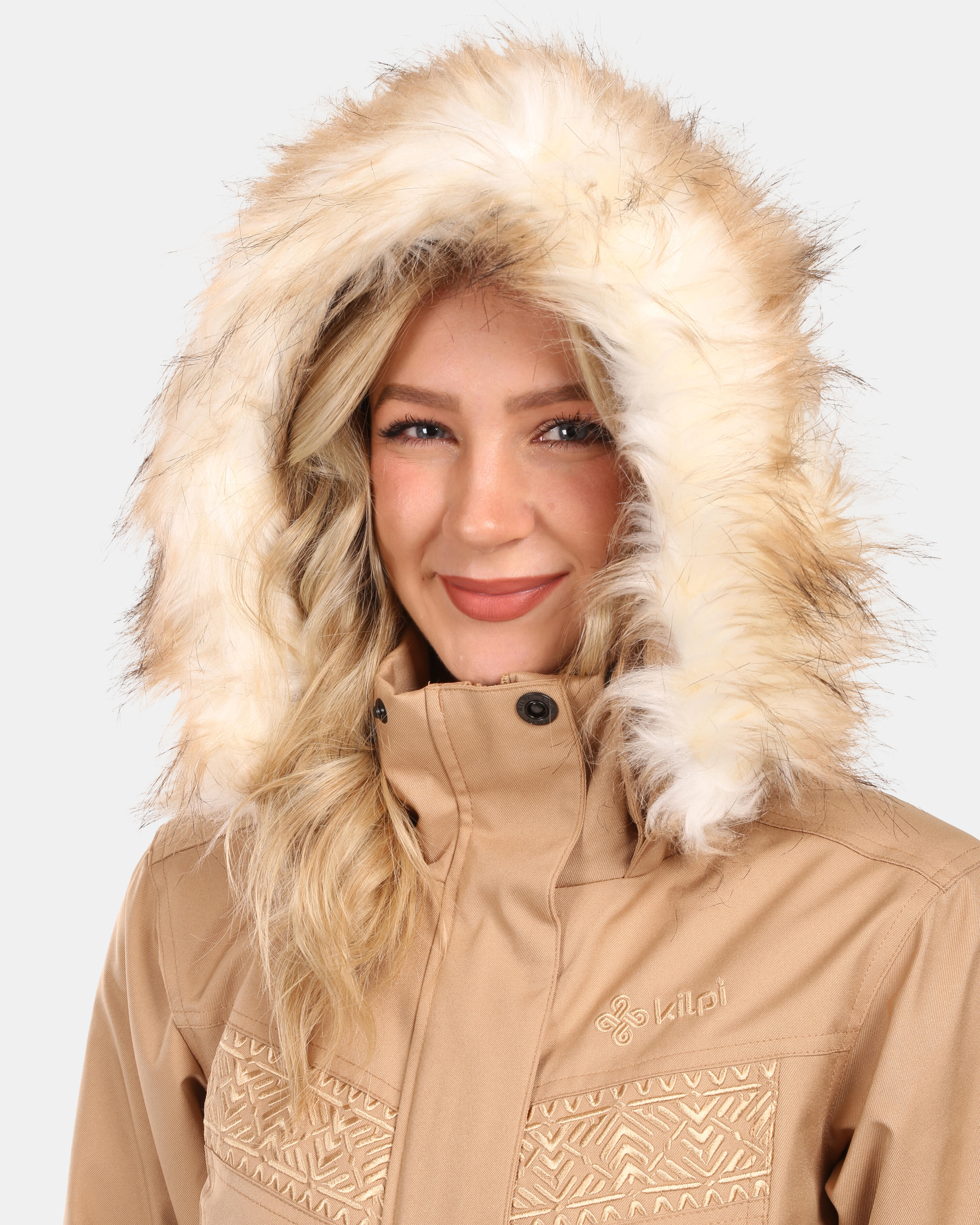 Manteau matelassé imperméable Kilpi Peru-W femme Beige 4/7