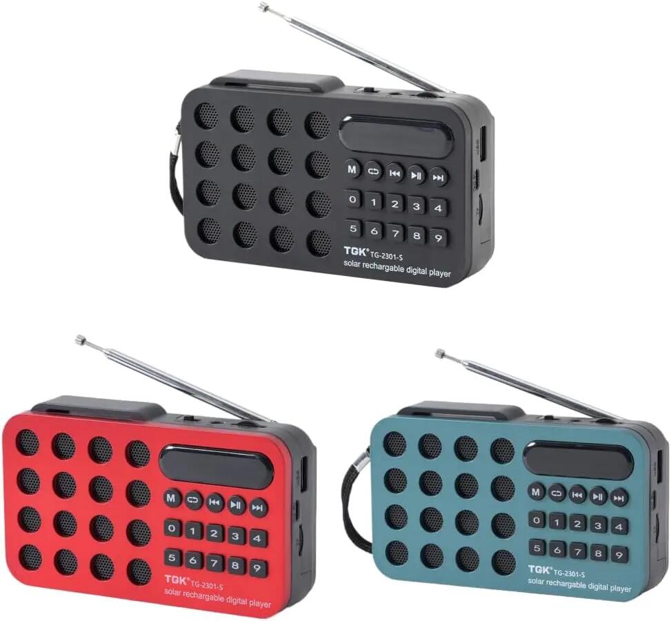 Radio Digital solar TGK TG-2301S Nuevo ROJO 5/6