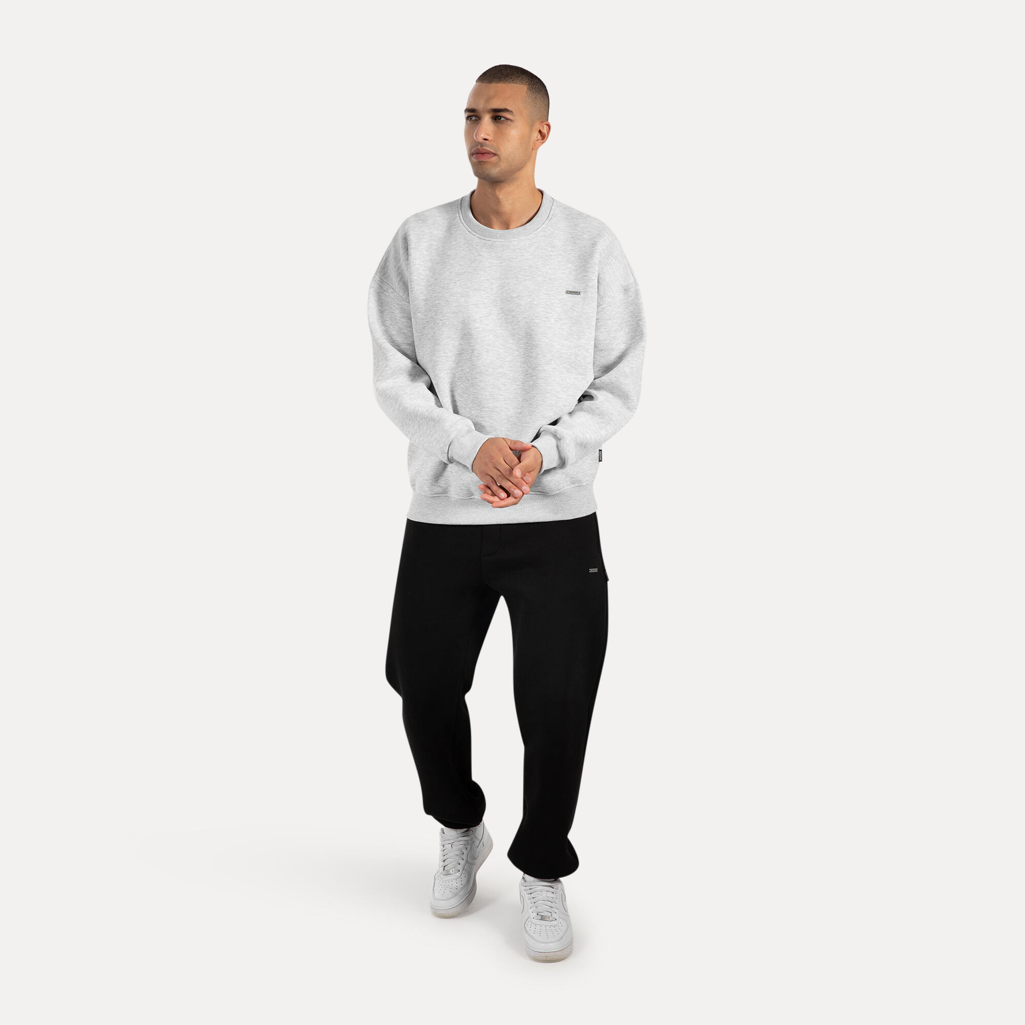 Unisex Sweatshirt Riven Grau Melange 2/5