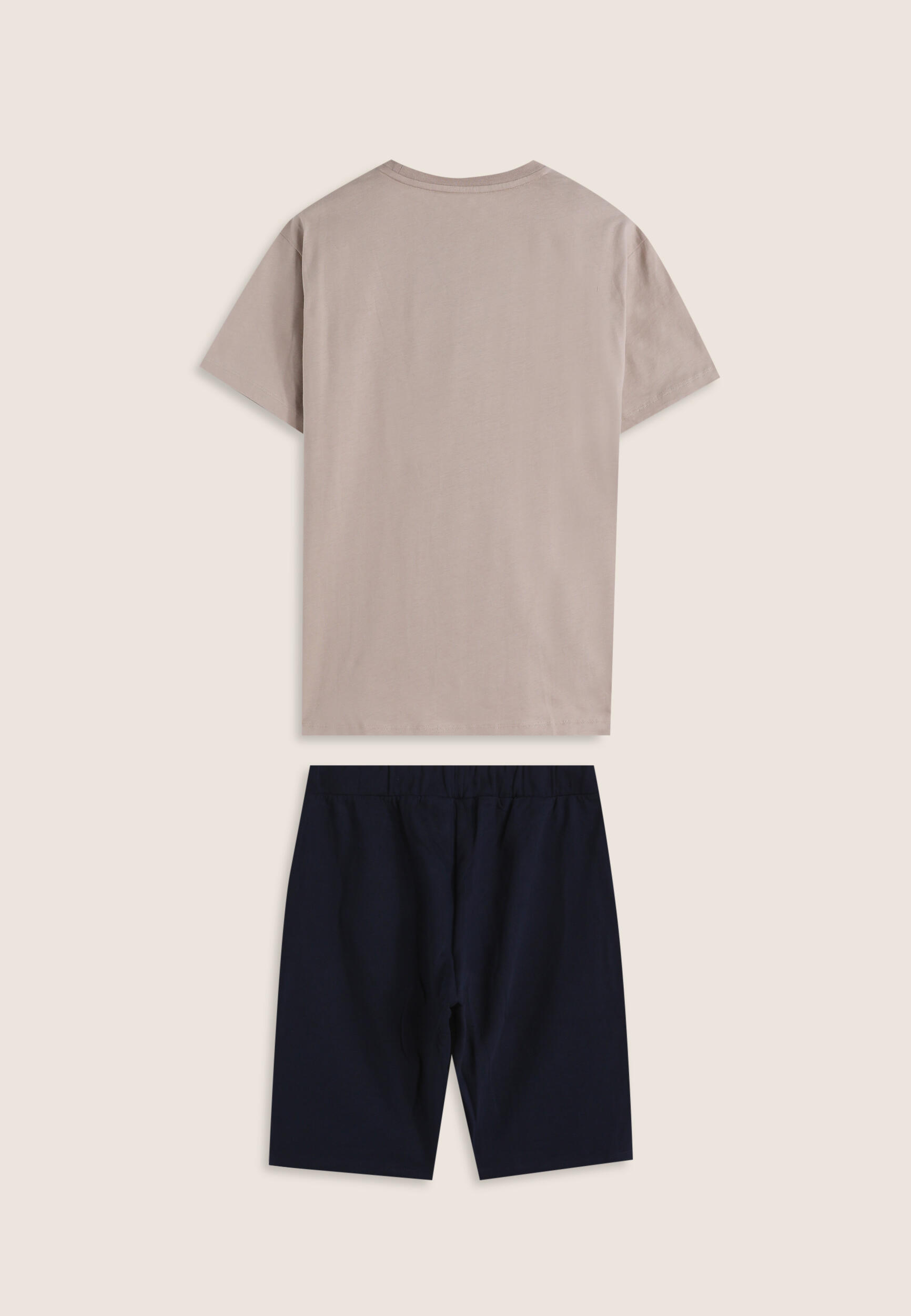 Completo sportivo in cotone con t-shirt e bermuda 2/3