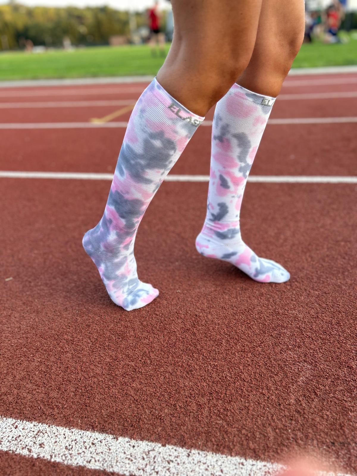 Calze a compressione alta da donna per running, corsa, ciclismo e sport 3/5