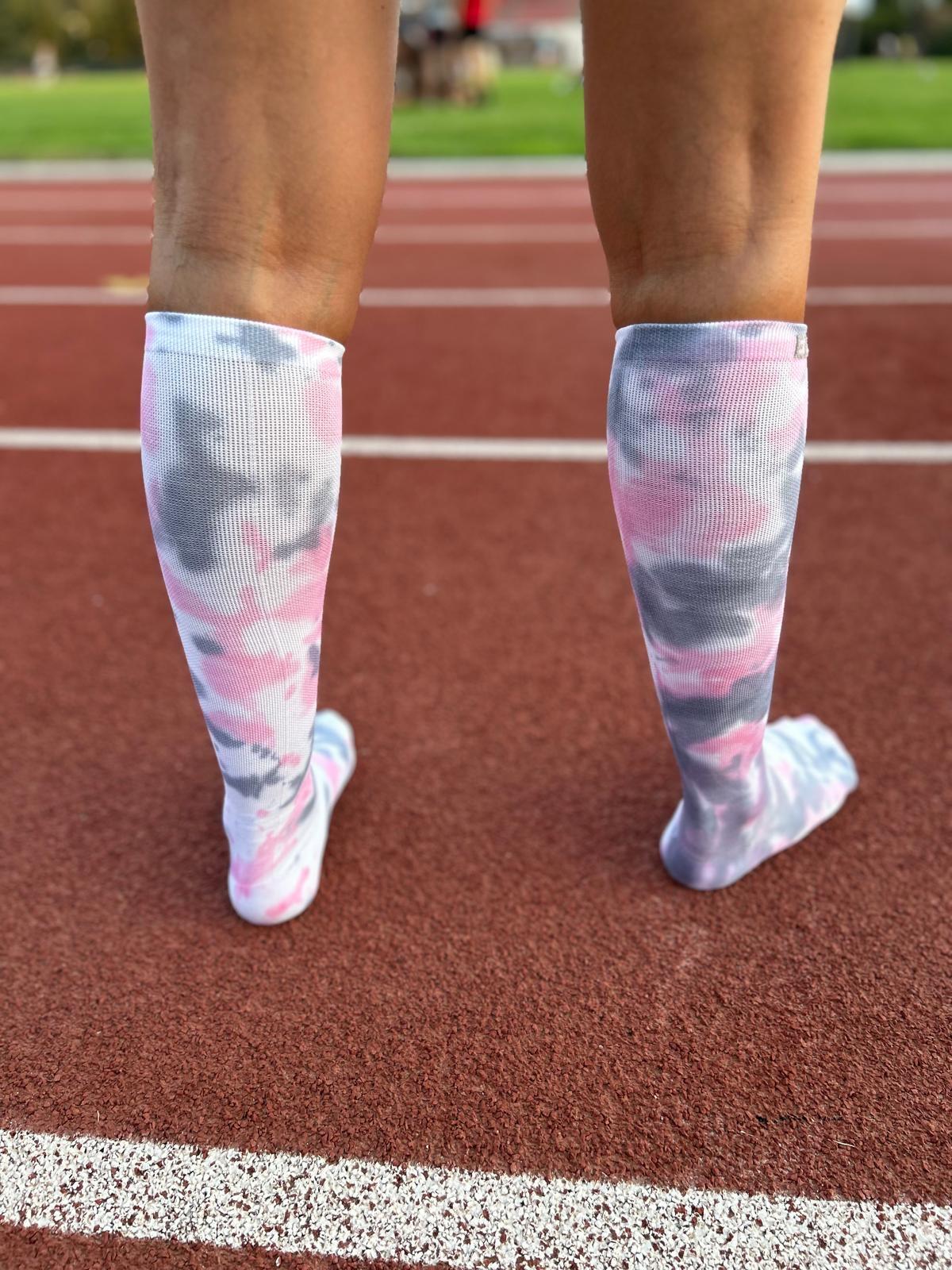 Calze a compressione alta da donna per running, corsa, ciclismo e sport 4/5