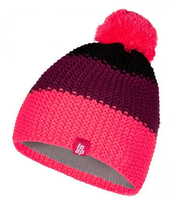 Kinderbeanie met pompon en loap-patch, maat 46-48, 100% acryl