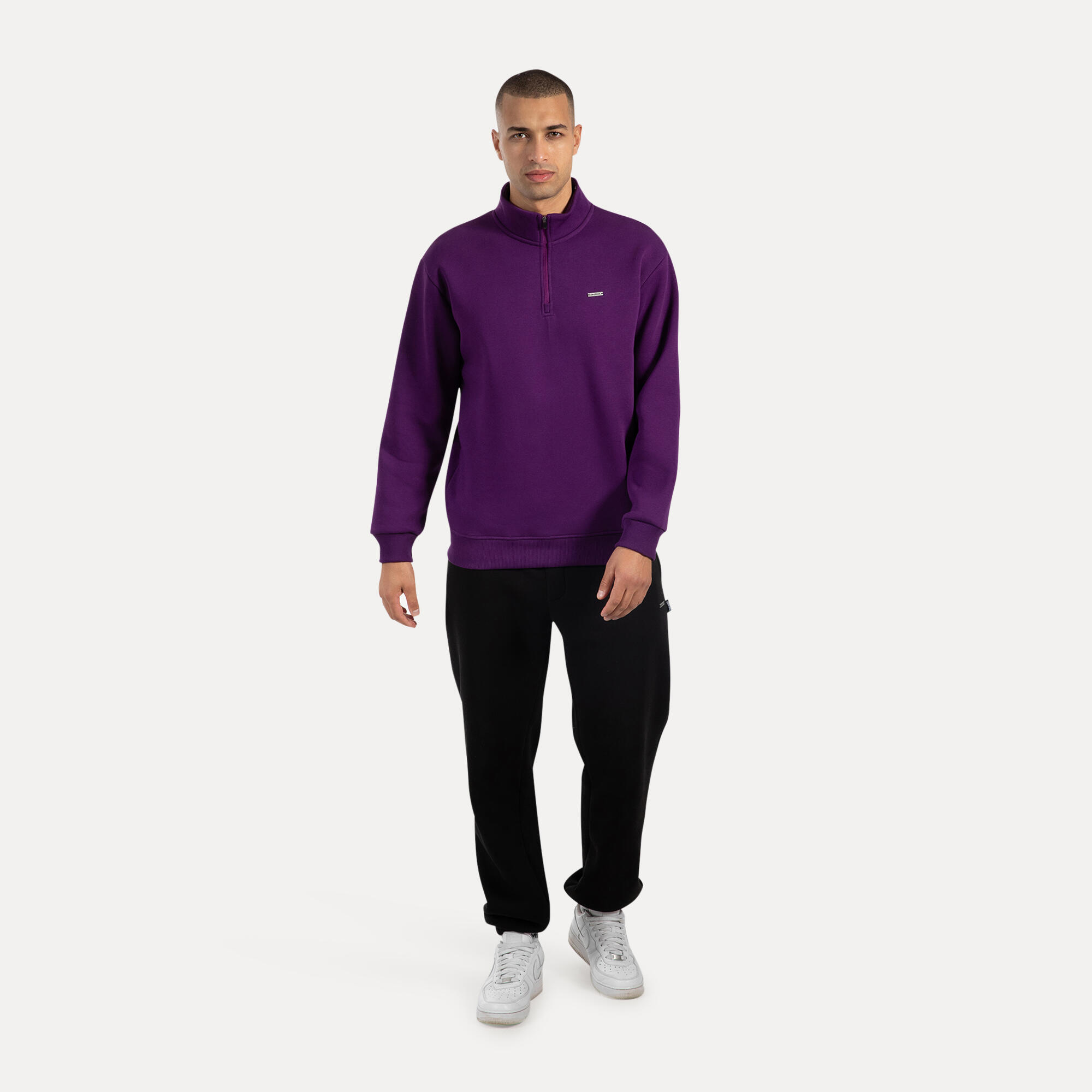 Unisex Sweater Half Zip Jago Lila 3/5