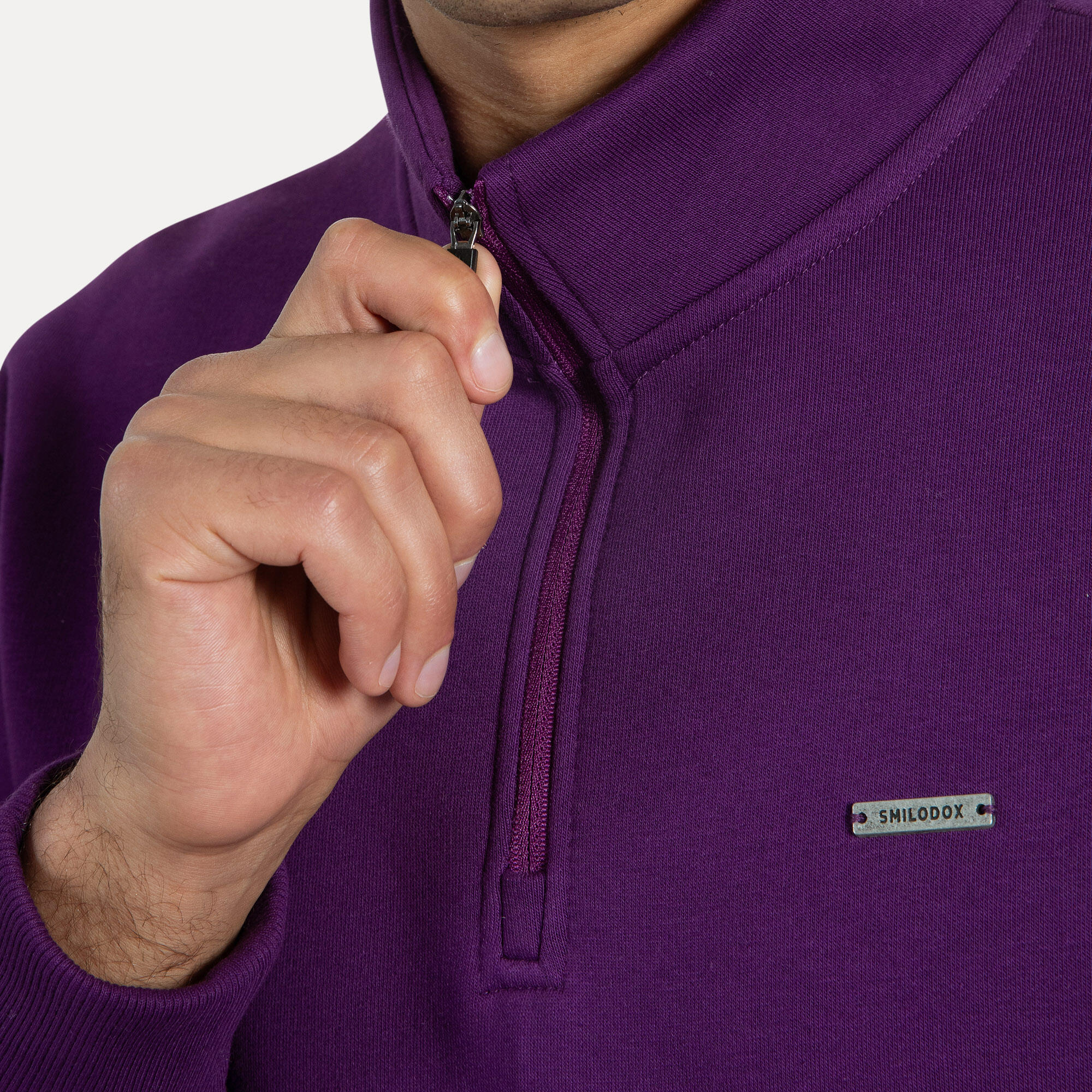Unisex Sweater Half Zip Jago Lila 5/5