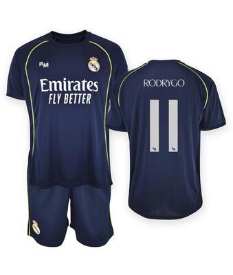 Camiseta Niño Rodrygo Real Madrid Segunda Equipación Réplica Oficial 25/26