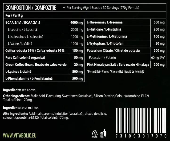 Aminosavak EAA Power Cola Lime 270g 2/2