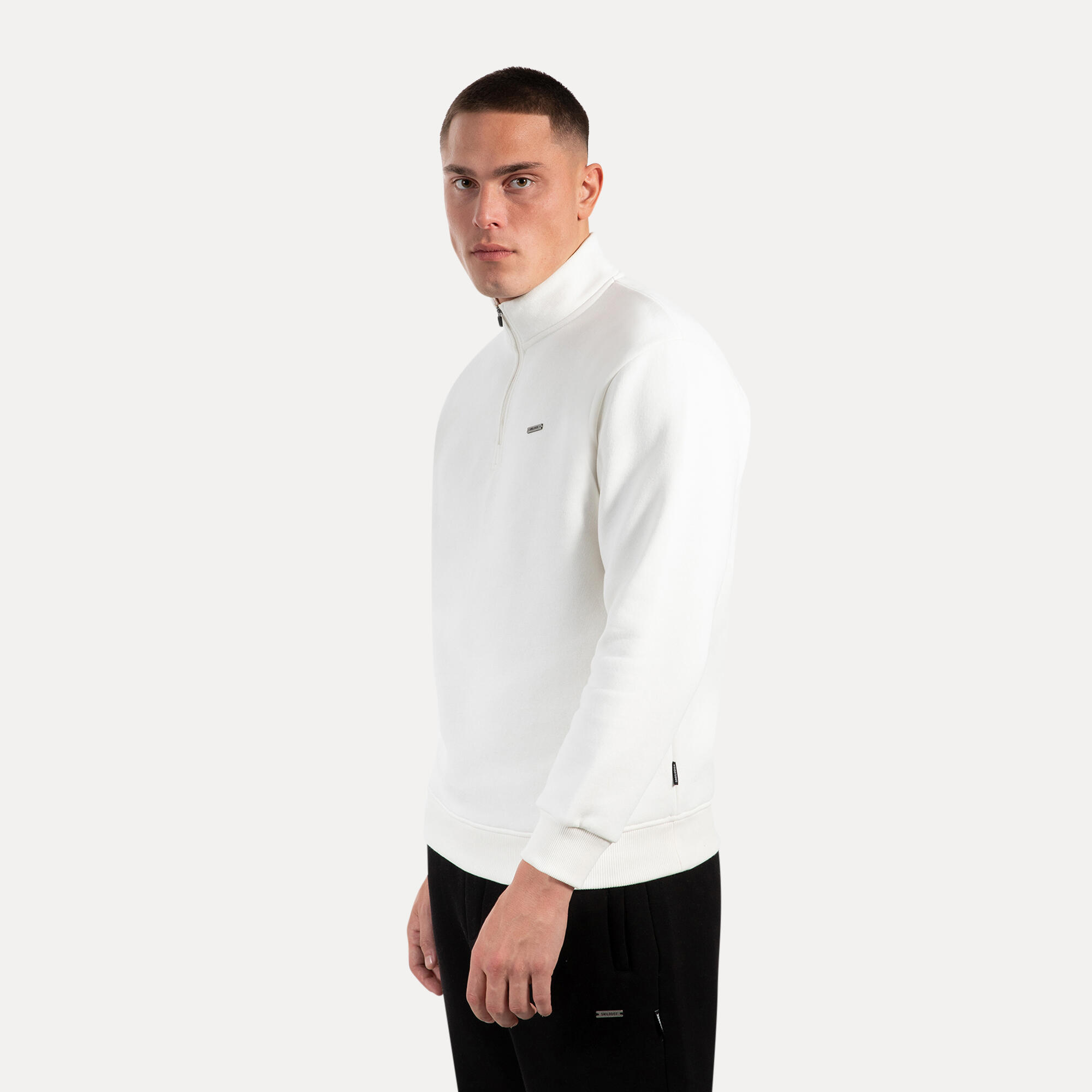 Unisex Sweater Half Zip Jago Creme 2/5
