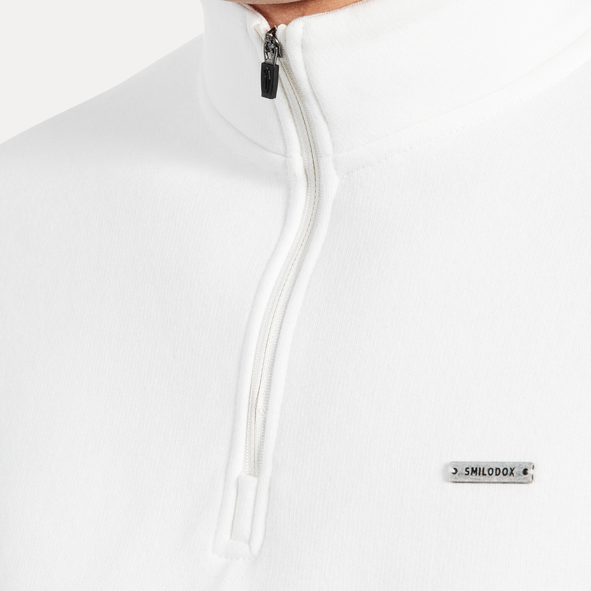 Unisex Sweater Half Zip Jago Creme 5/5
