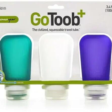 Humangear GoToob+ 3-Pack Large Clear/Purple/Teal