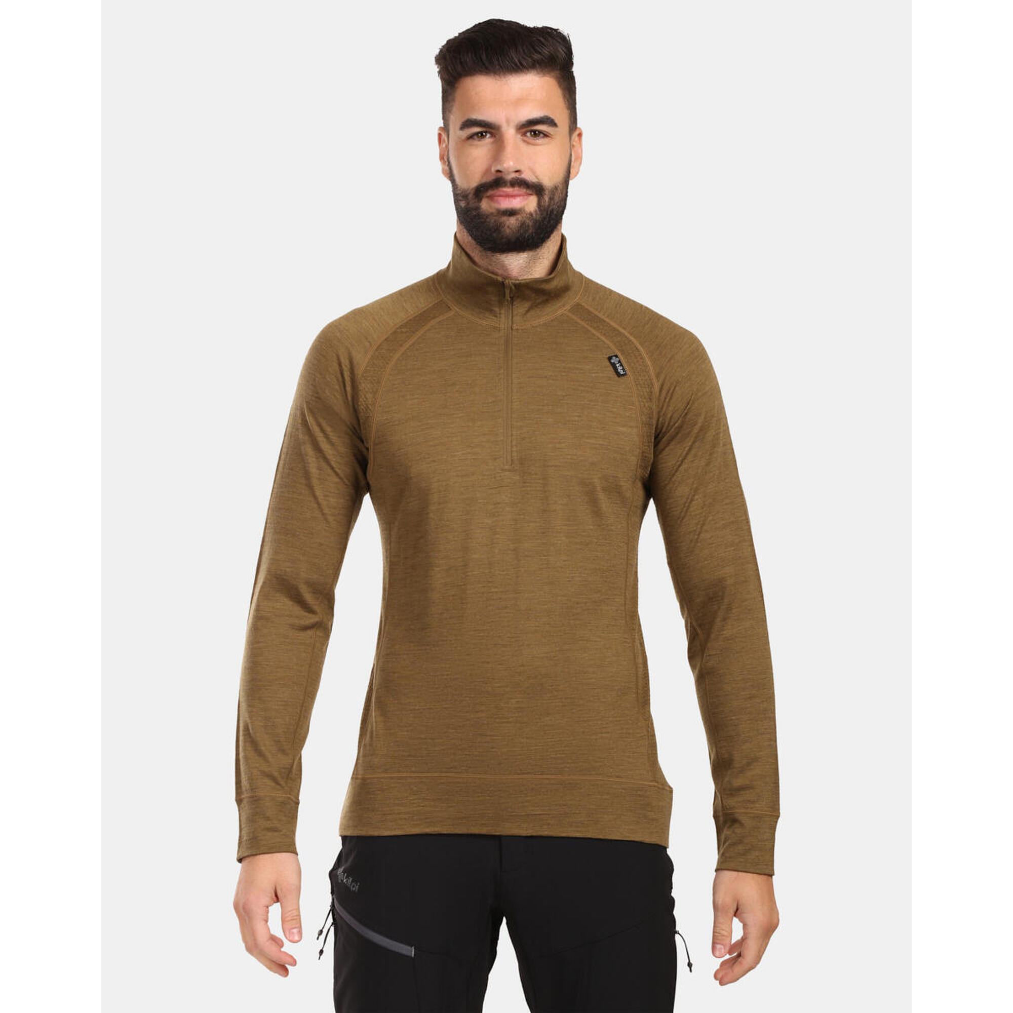 Kilpi - Haut De Maillot De Corps Homme À Manches Longues En Laine Mérinos Kilpi Jager-m - T-shirt Manches Courtes - Marron - Decathlon