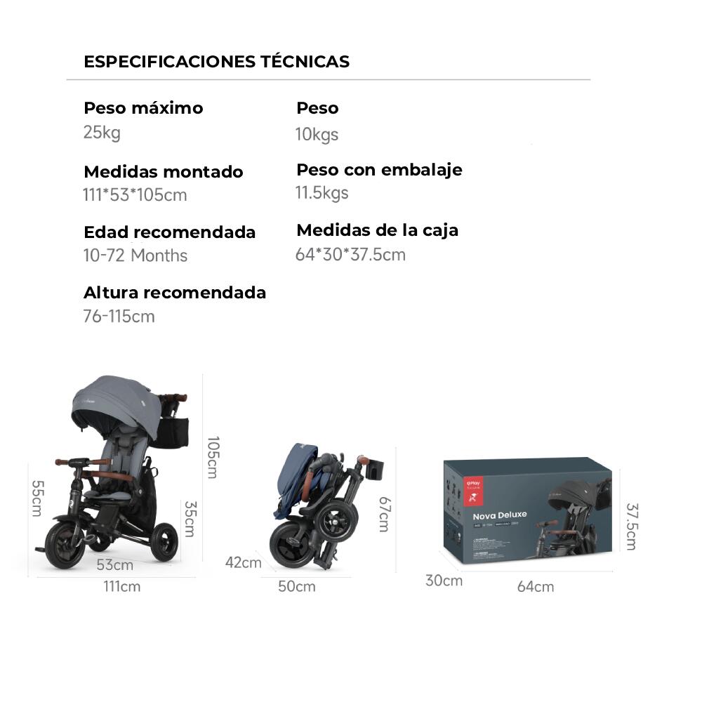 Devessport Triciclo Evolutivo 5 en 1 Nova Deluxe 5/7