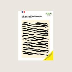 Stickers réfléchissants RAINETTE Zèbre Or - vinyle waterproof.