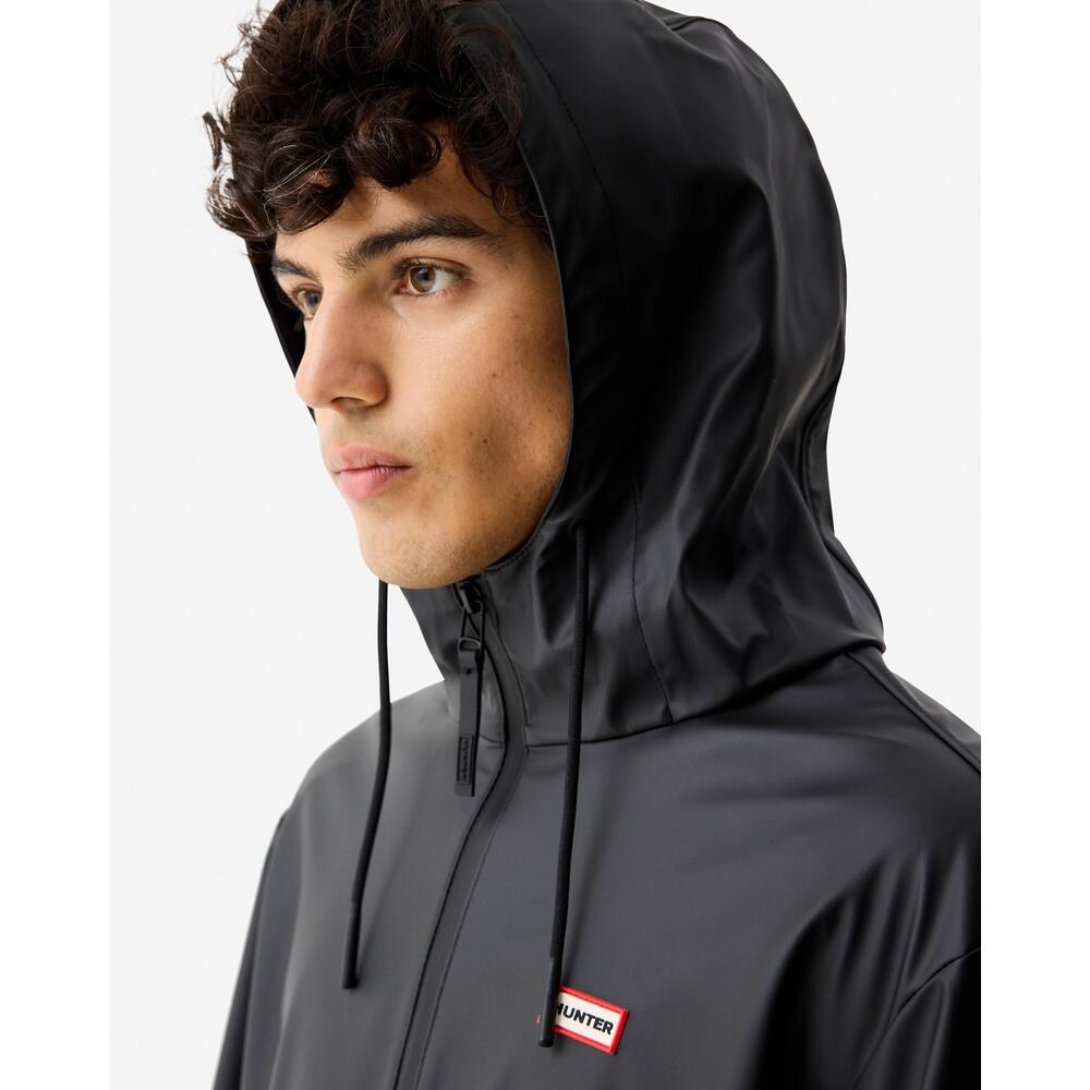 Chubasquero Negro Hunter Unisex Andrea Pu Black Rain Coat con Capucha Ajustable 3/6