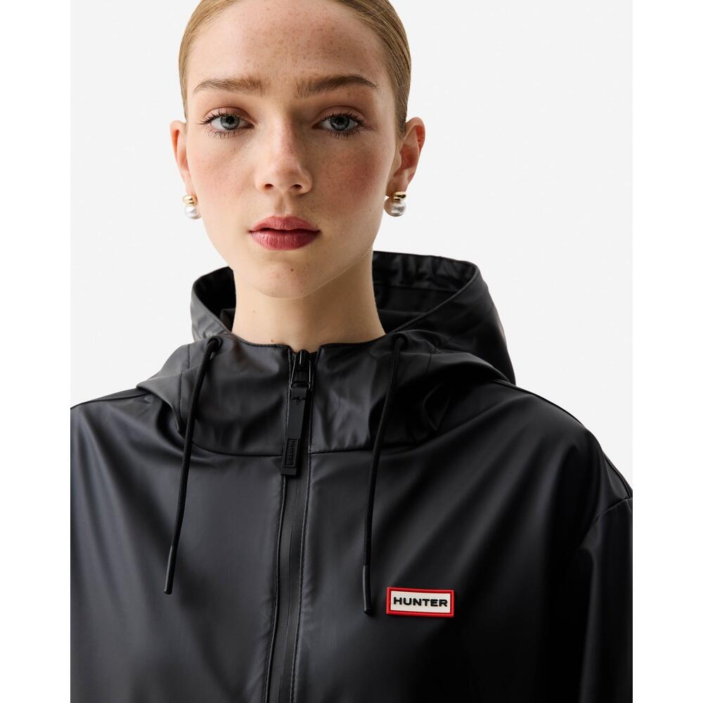 Chubasquero Negro Hunter Unisex Andrea Pu Black Rain Coat con Capucha Ajustable 4/6