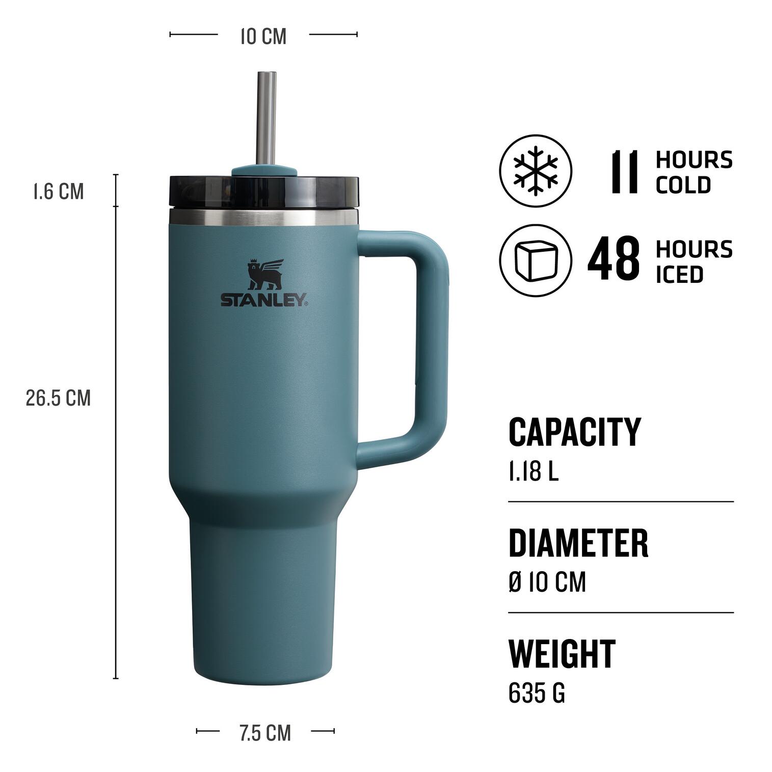 Botella De Agua Isoterma 1,18L Cantimplora De Acero Inox Con Pajita Fitness/Yoga 2/5