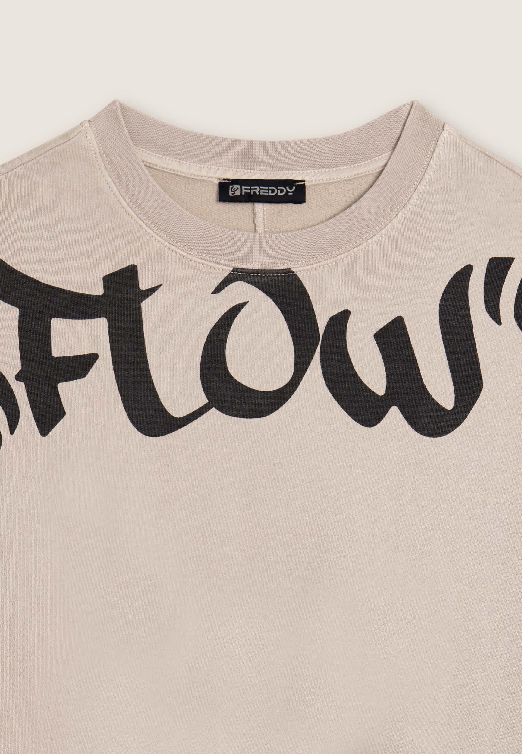 Felpa oversize cropped con maxi stampa Flow 3/3