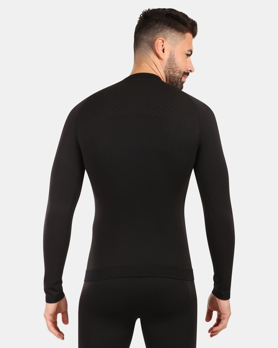 T-shirt thermique Kilpi Nathan homme manches longues sans coutures, noir 2/4