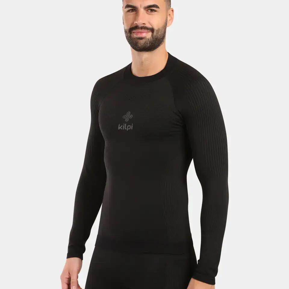 Kilpi Nathan Men's Seamless Thermal Long-Sleeve T-Shirt, Black