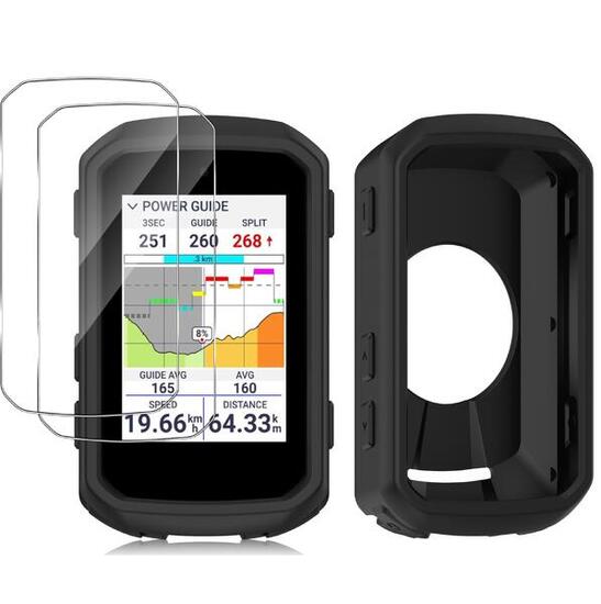 Pack protección – funda + 2 vidrios 9H – Garmin Edge 850 / 550