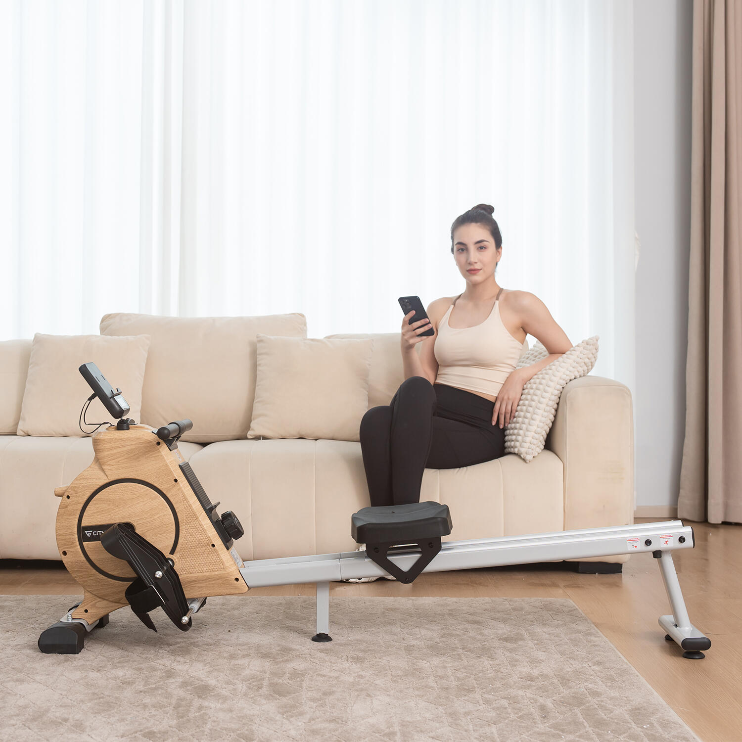 Vogatore Magnetico Per Casa Con Monitor LCD - Vogatore Pieghevole Fitness Con 16 Livelli Di Resistenza E Capacità 160 Kg - 3