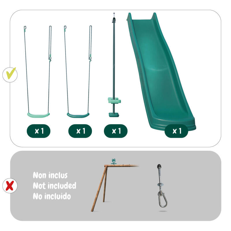Set 4 agrès avec face à face et toboggan pour portique COCOON 5/5