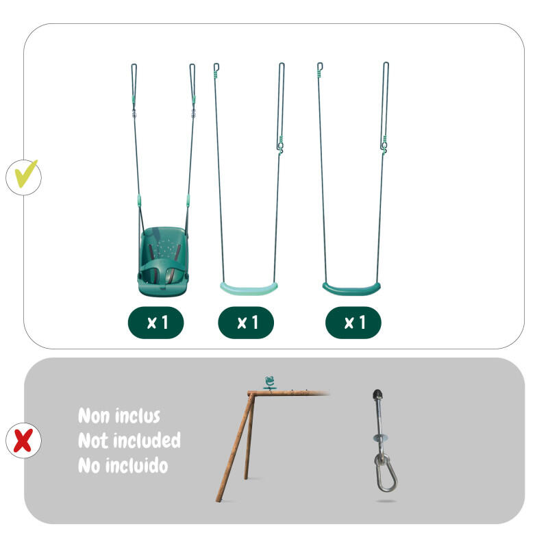 Set balançoires et siège bébé pour portique en bois LILLY 4/5