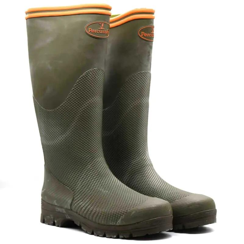 Bottes Percussion Stronger antidérapantes caoutchouc jersey Kaki 4/5