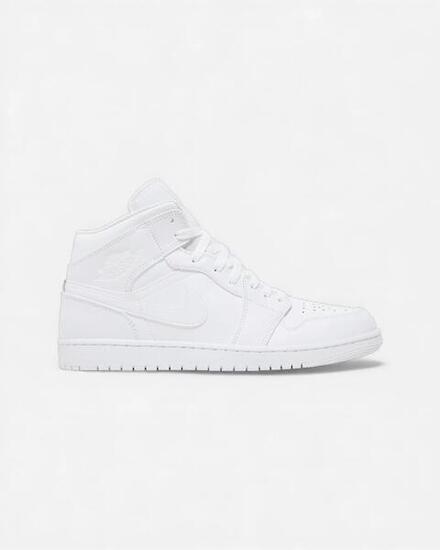 Jordan 1 Mid Triple White