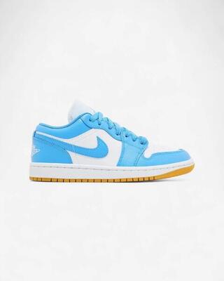 Jordan 1 Low White Gum Light Brown Dark Powder Blue (Women's)