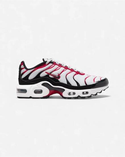 Nike Air Max Plus Pure Platinum Black White University Red (GS)