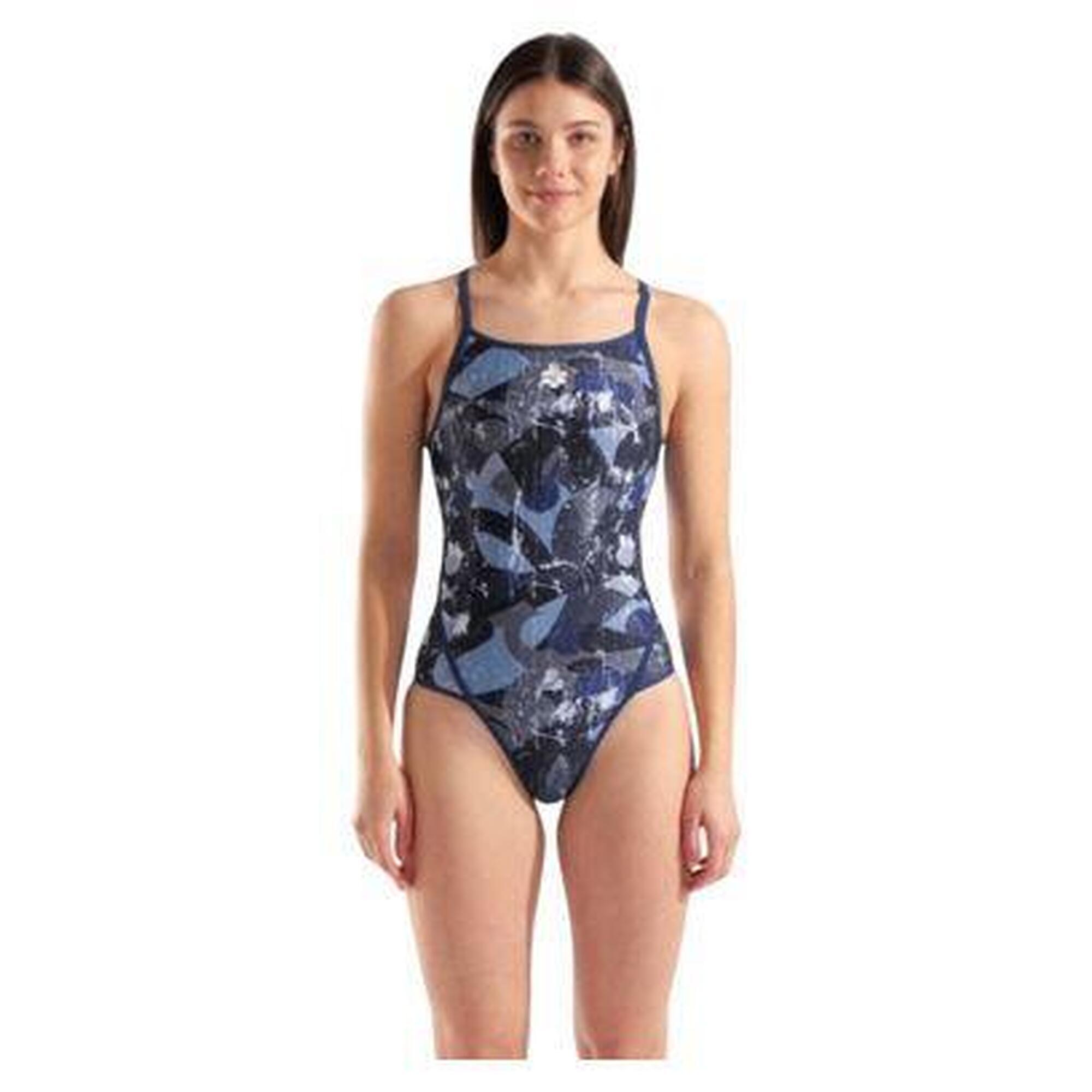 Arena - Maillot De Bain Arena Scratched Noir/bleu Femme - Maillot De Bain 1 Pièce - Noir -  40 - Decathlon