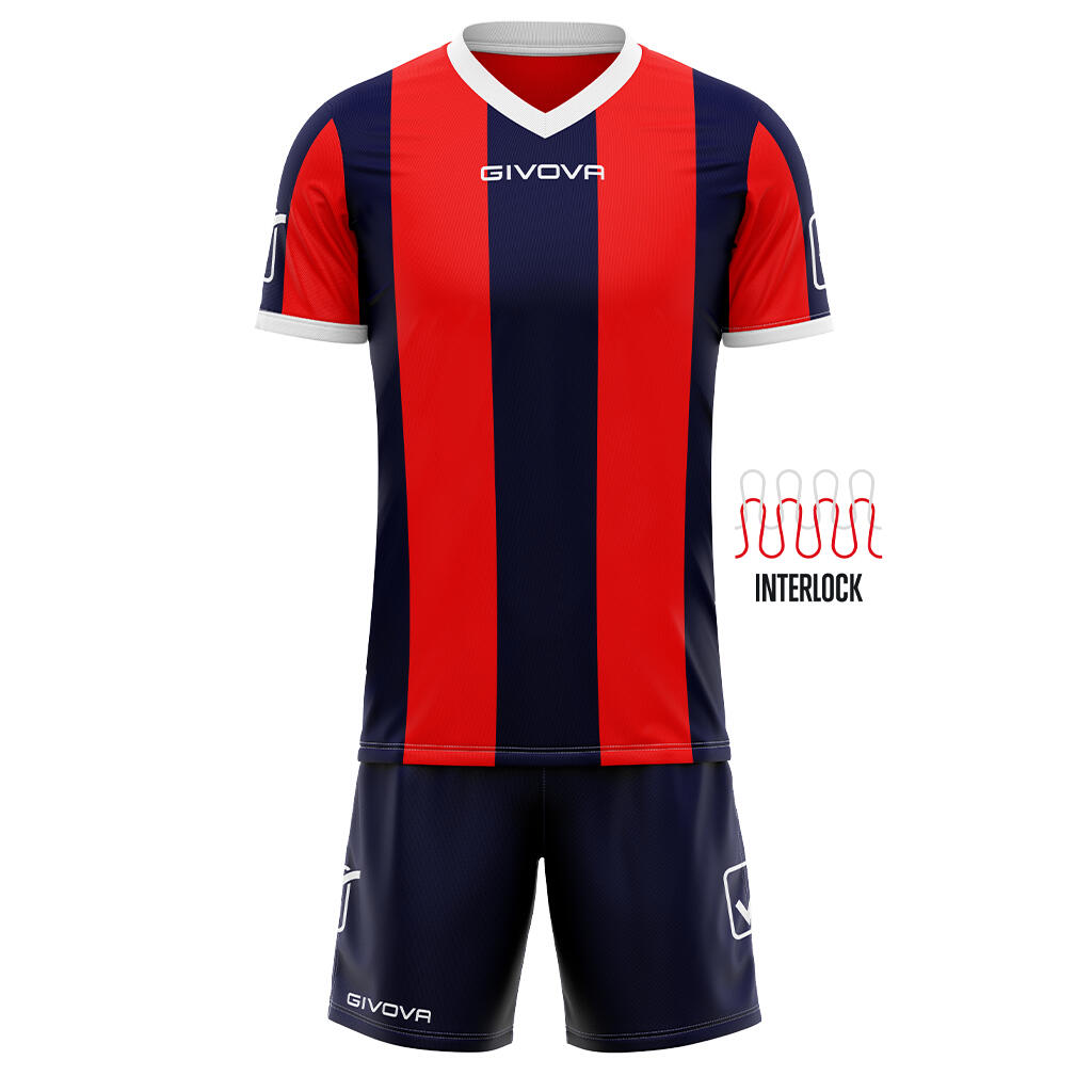 Conjunto Desportivo Givova Catalano XL - Azul Vermelho, Respirável 2/5